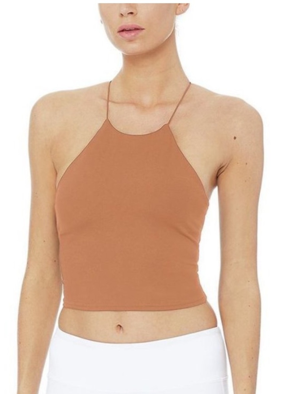 ALO Yoga Rust Brown High Neck Cropped Tank